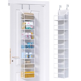 ALLTIDYUP Over The Door Hanging Pantry Organizer 7 Shelves, Clear Plastic Pockets Hat Racks for Baseball Caps, Large Capacity Storage for Closet, Bedroom, Bathroom, Office, Dorm Room Essentials
