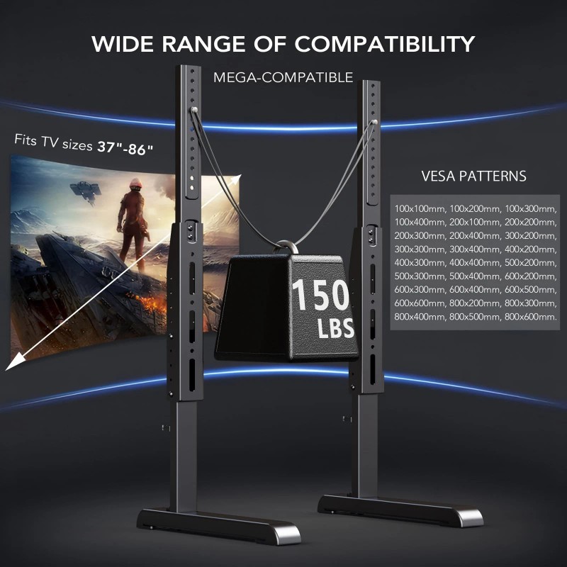 Ax Waber TV Stand for 37-86 Inch TVs Height Adjustable