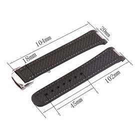JETHENG 20mm Rubber Silicone Replacement Watch Band for Omega Seamaster 300 AT150 Aqua Terra 8900 Steel Buckle Series Watch Strap (20mm, Black/White/Silver)