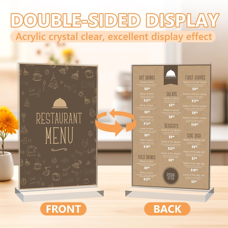 YiliYa Stand, A6 Acrylic Table Stand, T-Stand Advertising Stand with