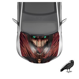 Attack on Titan Eren Titan Anime Hood Wrap Weatherproof Car Decal 50" X 65"