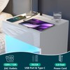 HOMMPA Open Shelf LED Nightstand with Charging Station 2 Drawers