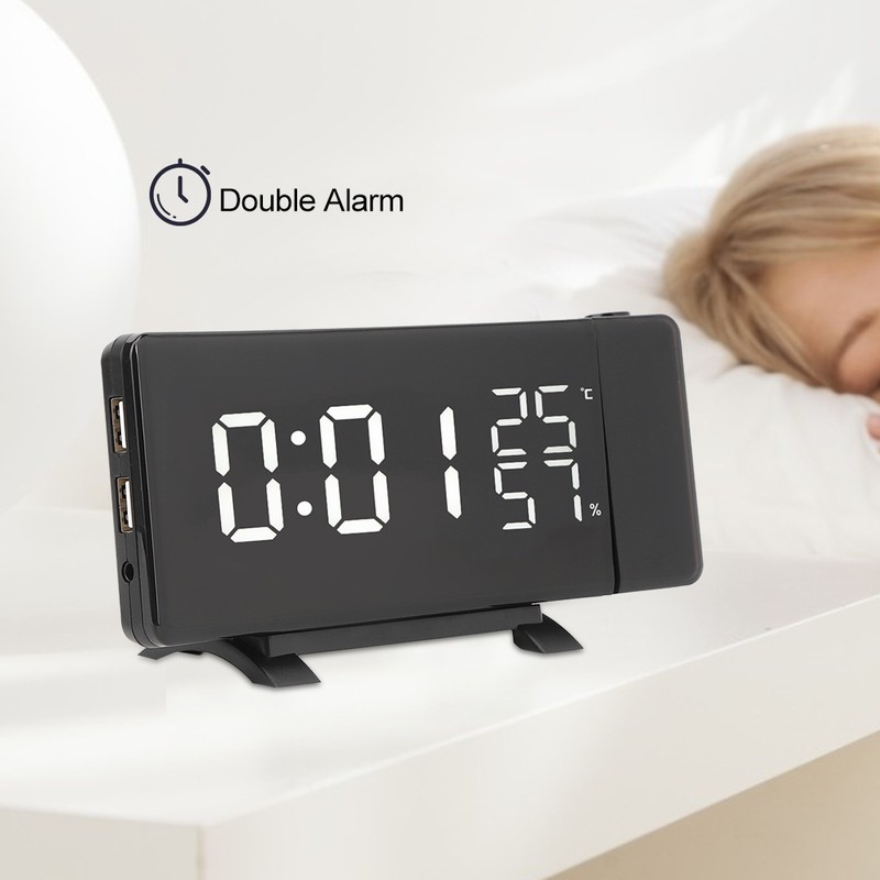 Innovative USB Digital Projection Alarm Clock Thermometer Hygrometer for Home