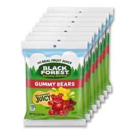 Black Forest Gummy Bears Candy, Real Fruit Juice, 6 Ounce Bags (Pack of 8)