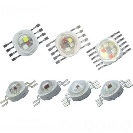 Vrabocry 10pcs High Power LED Chip RGB RGBWW RGBWW RGBWW RGBWY RGBWYV 3W 9W 12W 15W 18W LED Stage Lamp Shape Light Colourful Light Source (10pin 15w Rgbwy 5in1)