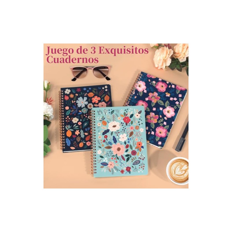 3pcs Cuaderno Espiral 240 Hojas Oficina Estudio Hogar Cuadernos Tapa