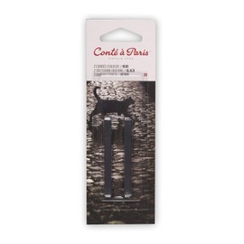 Conté à Paris 2B - Lápices de bocetos de 2 Unidades, Negro, 2.5X.25