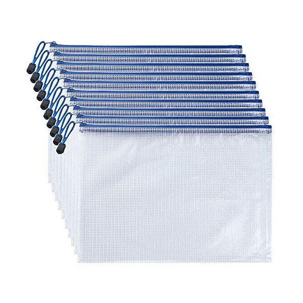 AUSTARK 10Pcs Zipper File Bags Plastic Zipper Pouch Waterproof Document
