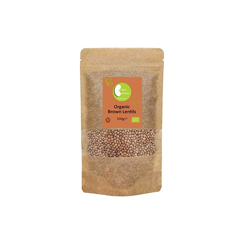 Organic Brown Lentils -Certified Organic- by Busy Beans Organic (500g)