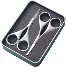 Juego combinado de tijeras para el pelo de nariz y tijeras para cejas: adecuado para recortar el pelo de la nariz, recortar cejas, recortar pestañas, recortar barba (unisex).