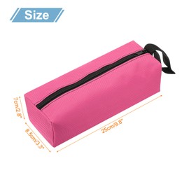 sourcing map Zipper Utility Tool Bag 9.8x3.3x2.8 Inch, Pink