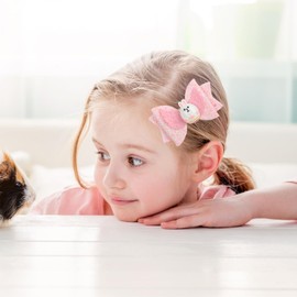 2 Pcs Easter Hair Bows Clips Pink Rabbits Eggs Hair Clips Glitter Bunny Hairpin Cheer Bow Alligator Clips Easter Hair Accessories for Girls Holiday Party Decoration