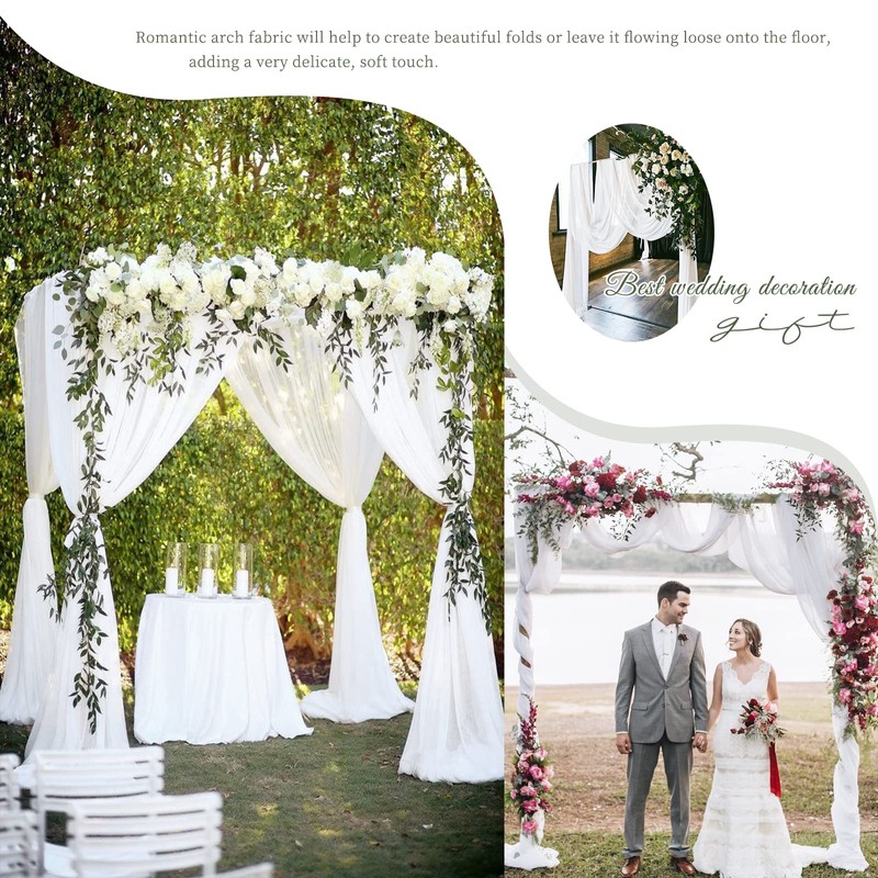 Showgeous Wedding Arch Draping Fabric 1 Panel 28" x20Ft Cream