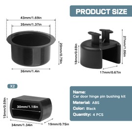 4PCS Tailgate Bushing Kit,Tail Gate Hinge Inserts Compatible with Dodge Ram/Ford F-Series/Lincoln Models,ABS Painted Door Mount Hinges Automotive Interior Accessories