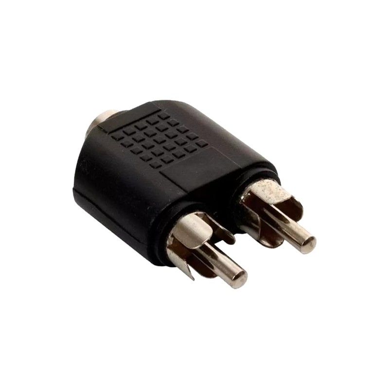Adaptador RCA Jack 3.5mm Hembra a 2 Plug Macho para