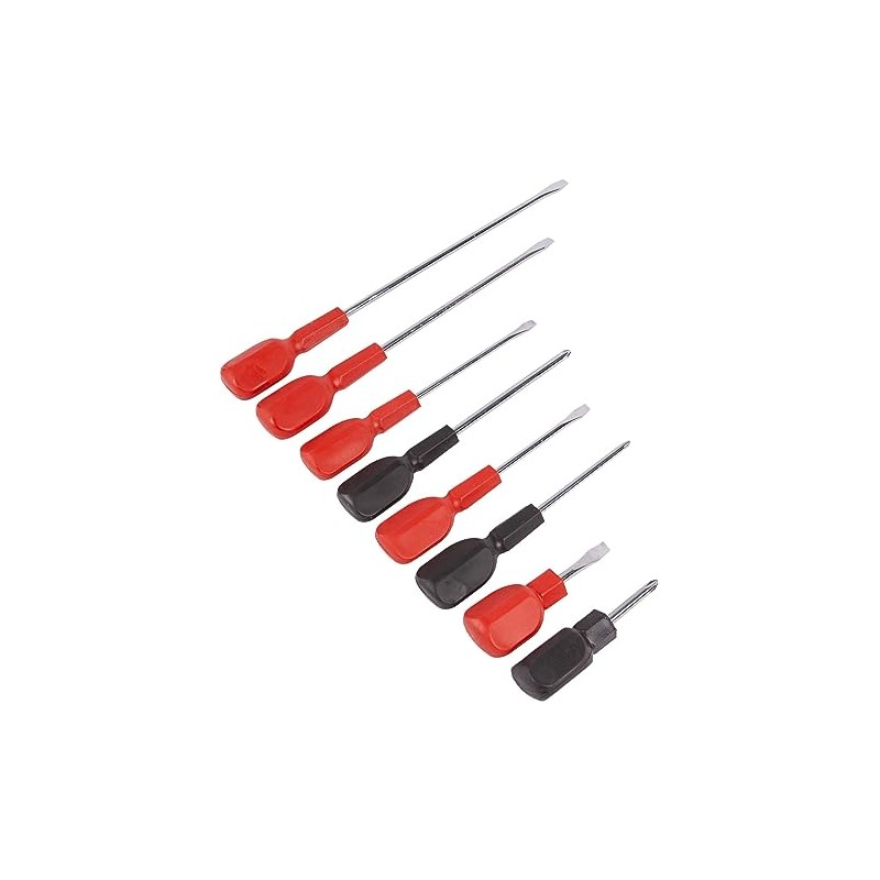 8pc Multicolour Cabinet Handle Screwdriver Set - Slotted Flat Phillips
