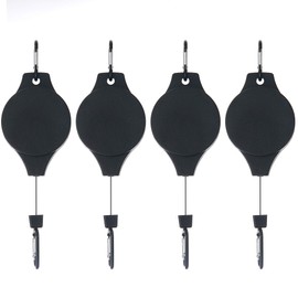 MuchL 4 Pack Retractable Plant Hanger Heavy Duty Plant Pulley System in Different Height Lower and Raise Hanging Plants, Flower Baskets, Bird Feeders