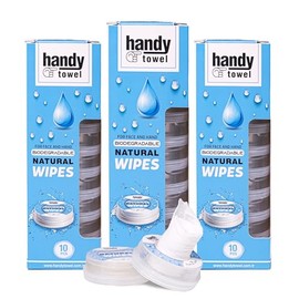 Handy Towel Scented Wipes, 30 Pack of Travel Size Wet Towelettes, Alcohol-Free, Convenient, Eco-Friendly, Refreshing, Fits in Gym Bag, Purse, Pocket, Luggage, 30pcs (4.5 ml, Vanilla)