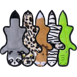 SHARLOVY No Stuffing Dog Toys Crinkle Squeaky, Long Lasting Chews for Aggressive, Durable Plush Dog Puppy Chew Toys for Teething, with 6 Tough Layers 