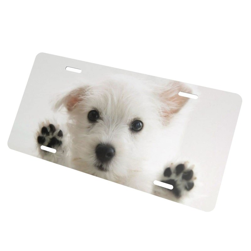 Westie Dog License Plate Frame for Car Universal, Aluminum Car