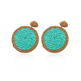 Raffia Earrings Hot Pink Summer Earrings for Girls Boho Earrings for Women Dangling Yellow Beach Earrings for Summer (blue)