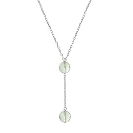 Genuine Green Amethyst Gemstone Micro Faceted Bead/Ball 925 Sterling Silver Y/Lariat Necklace/Chain (20 Inch Long)