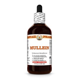 Mullein (Verbascum Densiflorum) Dry Leaf Tincture, Made in Hawaii, All Natural, Vegan, Pure Liquid Extract - 4 fl.oz