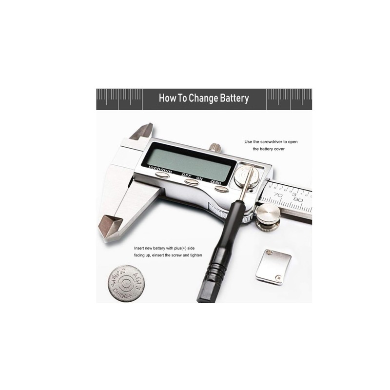 Digital Vernier Caliper, 150mm Caliper with Stainless Steel, Inch Millimeter