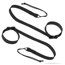 2PCS Snowboard Leashes, Adjustable Snowboard Binding Straps Covert Leash Ski Accessories for Men Women Kids Teenagers to Fasten Your Snowboard Boots (Black)