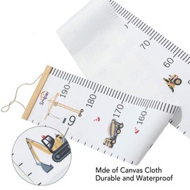 Smlper Growth Chart for Kids,Child Height Chart Ruler for Wall,Wood Frame Fabric Canvas Height Measurement Ruler for Kids Nursery Room,Removable Wall Decor 79"x7.9"