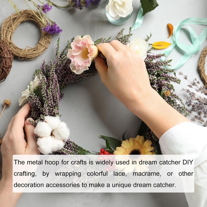 PATIKIL 12 Inch Dream Catcher Rings, 2 Pcs Metal Star