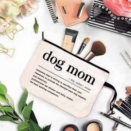 ZHANTUONE Dog Mom Funny Cosmetic Bag, for Travel Toiletry Zipper Storage Pouch Makeup Bag, Gifts for Dog Lovers Mom, Birthday Gifts for Daughters Sisters Friends Coworker
