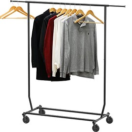 Simple Houseware Supreme Commercial Grade Clothing Garment Rack, 51 to 75 inches Extensible Rod, Black