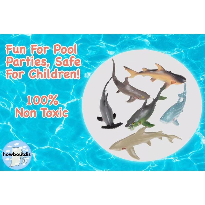 HOWBOUTDIS Six Piece Shark Set – Realistic Looking Ocean Sharks
