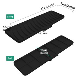 Volminex Silicone Dish Drying Mat, Bar Mat for Kitchen Sink, Black, 42 cm