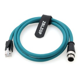 ZBLZGP M12 to RJ45 Aviation Plug 8-pin A-Code Type High Flexible Industrial Communication Shielded Network Cable Drag Chain Cable 1M