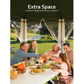 Garvee Pop Up Gazebo Screen Tent, Hexagonal Instant Gazebo Tent with Mosquito Netting Outdoor Canopy, 6 Sided Sun Shelter 13x13ft with Mesh Netting, Pavilion Tents for Patio, Green+Beige