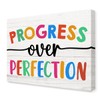 Progress Over Perfection Canvas Wall Art,Inspirational Quotes Framed Canvas Print