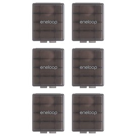 Eneloop Panasonic BQ-CASEK6SA Pro - Cajas de Almacenamiento de batería con Capacidad de 4 AA o 5 AAA, Color Gris obsidiana (Paquete de 6)