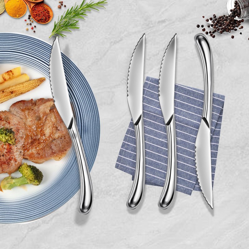 Nice Kitchen Steak Knives Set of 10, Sharp Serrated Steak