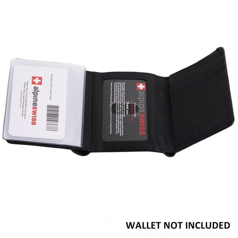 Alpine Swiss SET OF 2 Clear Plastic Wallet Inserts 12