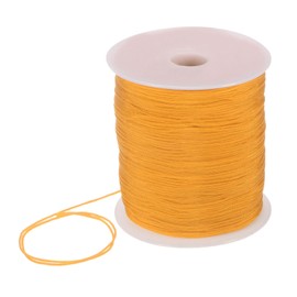 QUARKZMAN 1 mm Nylon String Cord 305 Yards Nylon Satin String Bracelet String Chinese Knotting Cord Beading Thread for Jewellery Making Braided Necklaces Macrame Trim Craft Gold Tone