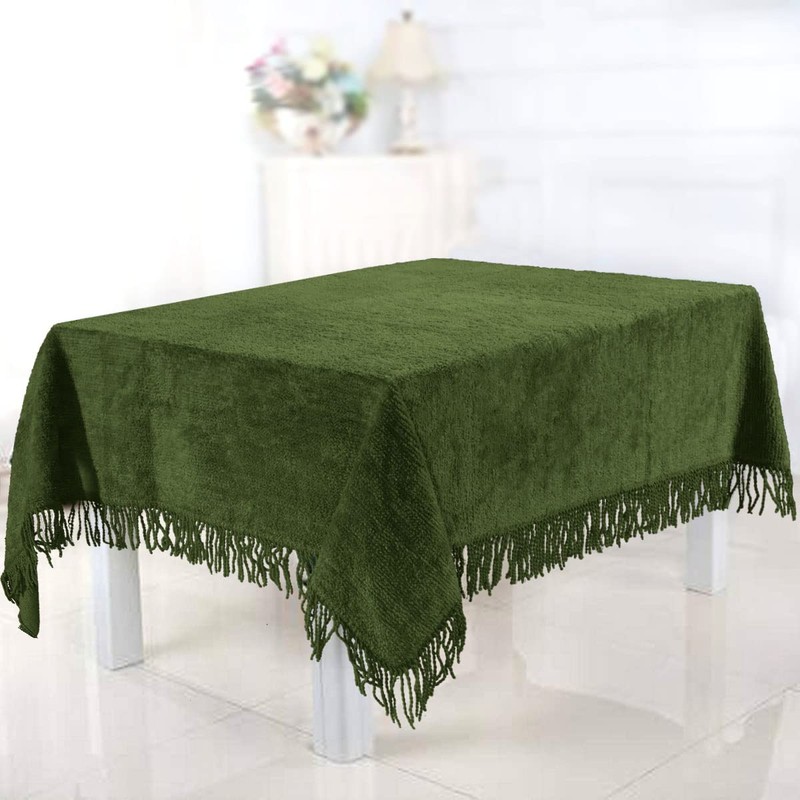 Traditional Large Cotton Chenille Covers Tablecloth Non Iron Dining Party