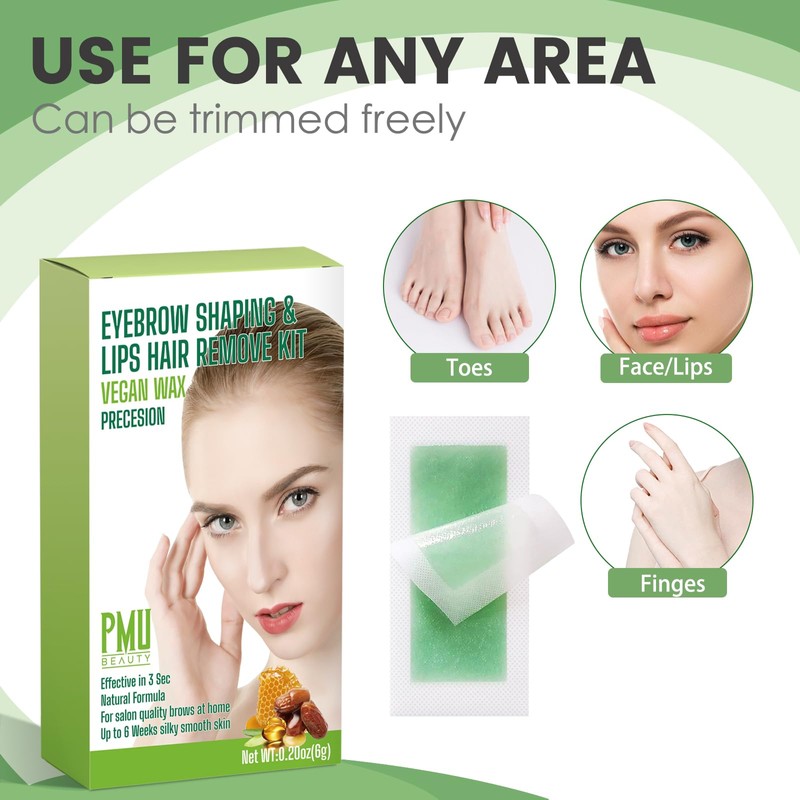 PMUBEAUTY Eyebrow Shaper Wax Kit for Women Eyebrow Facial At-Home