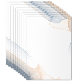 50 x Letter Paper DIN A5 Printed on Both Sides - Blank Writing Paper Set for Writing and Printing for Wedding, Birthday, Invitations (A5, Watercolour)