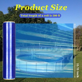 Winter Cover Sealer for Above Ground Pool Covers- Ultra-Long 15.7'L x 5906'W ft for Ground Solid Windproof with Stretch and Ductility PE Airtight Anti- UV,Cover Saver Wrap,Bule