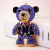 Bear Keychain Electroplate Long Bright Rhinestones Bear Keychain with Hook