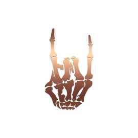 Skeleton Devil Horns Hand Vinyl Decal Notebook Car Laptop 3.25" x 5.5" (Copper)