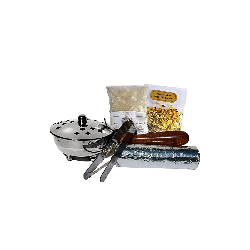 Incense Pan Set Silver Nickel 5 Pieces Incense Burner for