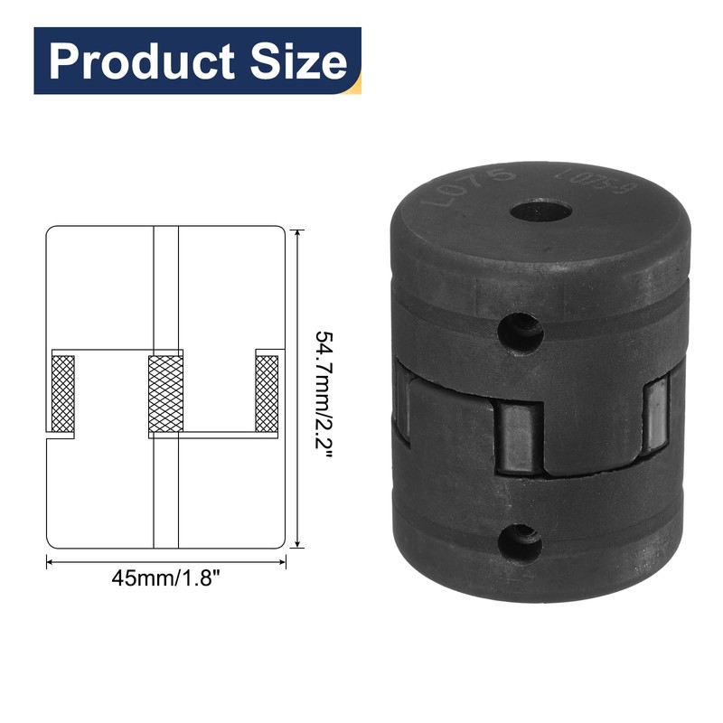 uxcell 3/8" L075 Flexible 3-Piece L-Jaw Coupling Coupler Set &